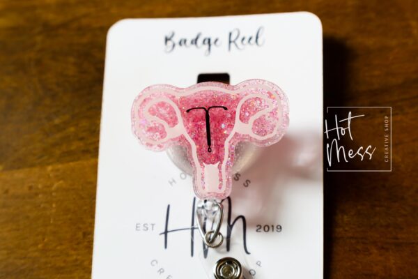 il_fullxfull.6909720844_pj1n 3D Uterus with IUD Badge Reel, Retractable Badge Reel, Interchangeable Badge Reel, Women's Health badge reel