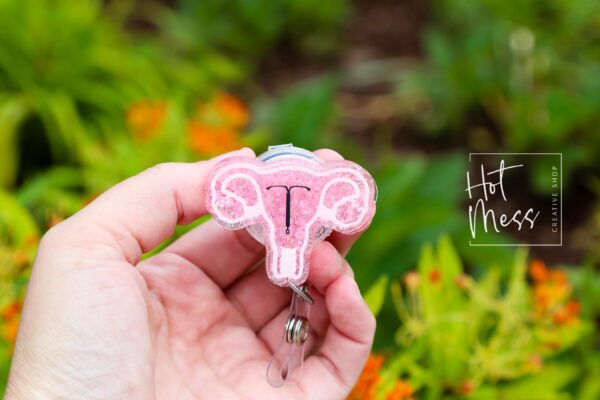 il_fullxfull.6909720846_7fa0 3D Uterus with IUD Badge Reel, Retractable Badge Reel, Interchangeable Badge Reel, Women's Health badge reel