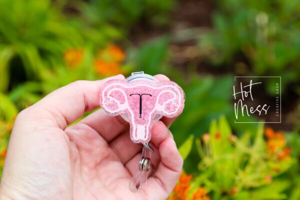 il_fullxfull.6909720850_kco4 3D Uterus with IUD Badge Reel, Retractable Badge Reel, Interchangeable Badge Reel, Women's Health badge reel