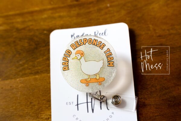 Rapid Response Team, Silly Goose badge reel, Interchangeable Badge Reel, Cute badge Reel, Teacher ID Holder, animal badge reel, Badge Holder