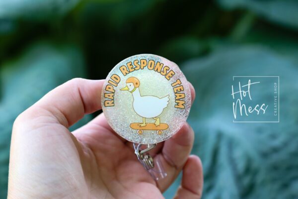 Rapid Response Team, Silly Goose badge reel, Interchangeable Badge Reel, Cute badge Reel, Teacher ID Holder, animal badge reel, Badge Holder
