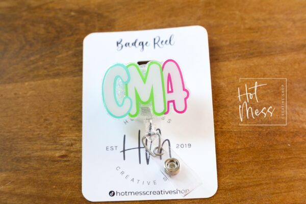 Certified Medical Assistant Glitter Badge Reel – Sparkly ID Holder for CMA, Retractable Badge Clip, Cute Healthcare Accessory
