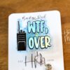 WTF, Over Badge Reel – Funny EMS Glitter ID Holder with Walkie Talkie Design, Snarky Retractable Clip for EMTs & First Responders