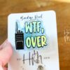 WTF, Over Badge Reel – Funny EMS Glitter ID Holder with Walkie Talkie Design, Snarky Retractable Clip for EMTs & First Responders