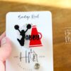 Custom Cheerleader Glitter Badge Reel or Pin – Personalized with Name & Team Colors, Cheer Squad Gift, Spirit Wear Accessory