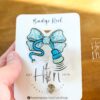 il_fullxfull.6924755121_mkbm Blue Glitter Coquette Bow Badge Reel or Pin – Ultrasound Tech Toile Design, Sonographer ID Clip or Pin, Cute Medical Work Accessory