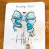 il_fullxfull.6924755133_4xvo Blue Glitter Coquette Bow Badge Reel or Pin – Ultrasound Tech Toile Design, Sonographer ID Clip or Pin, Cute Medical Work Accessory