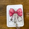 Pink Coquette Nurse Bow Badge Reel ID Holder - Cute Work Lanyard Accessory for Healthcare Professionals