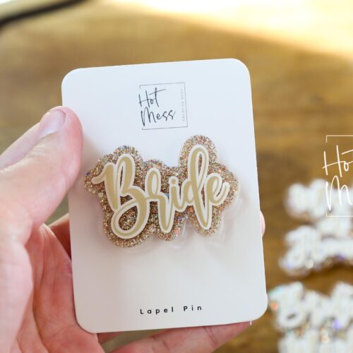 Bridal Party Pins, Design your Name Tag, Wedding Party Gifts