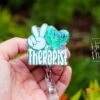 Therapist badge reel, ID Holder, Retractable Acrylic Badge Reel, Mental Health, Therapist ID Holder, School Counselor