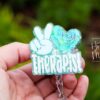 Therapist badge reel, ID Holder, Retractable Acrylic Badge Reel, Mental Health, Therapist ID Holder, School Counselor