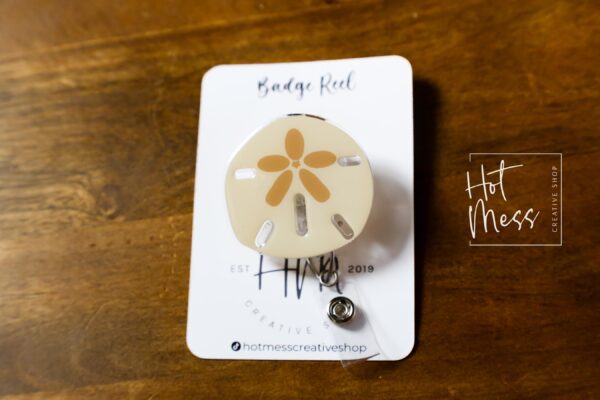 Sand Dollar badge reel, Mermaid badge reel, Retractable Acrylic Badge Reel, Nurse Gift, Teacher badge reel