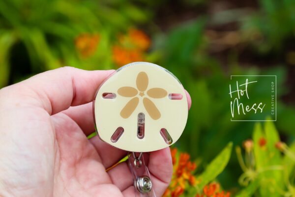 Sand Dollar badge reel, Mermaid badge reel, Retractable Acrylic Badge Reel, Nurse Gift, Teacher badge reel
