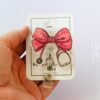Pink Coquette Nurse Bow Badge Reel ID Holder - Cute Work Lanyard Accessory for Healthcare Professionals