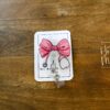 Pink Coquette Nurse Bow Badge Reel ID Holder - Cute Work Lanyard Accessory for Healthcare Professionals