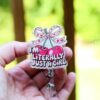 I'm literally just a girl Badge Reel, Feminist Badge Reel, Interchangeable ID holder, cute badge reel