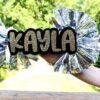 Name Cheer Stick, Spirit Stick, Game Day Stick, Personalized Name Cheer Sign With Pom Poms