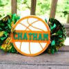 il_fullxfull.7048210924_axv9 Basketball Cheer Stick, Spirit Stick, Game Day Stick, Personalized Name Cheer Sign With Pom Poms