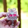 I'm literally just a girl Badge Reel, Feminist Badge Reel, Interchangeable ID holder, cute badge reel
