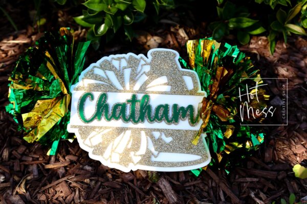 il_fullxfull.7096166821_kn7v Personalized Cheerleader Spirit Stick with Pom Poms | Custom Game Day Sign for Pep Rallies & Sports Events