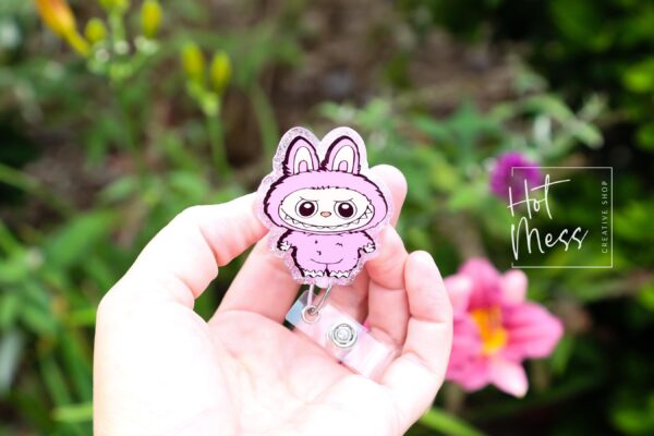 LBB Badge Reel, Creepy Doll Badge reel, RN ID Holder, Retractable Acrylic Badge Reel, Nurse Gift, Night Shift