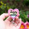 il_fullxfull.7141801842_gvla My Anxiety has Anxiety badge reel, Interchangeable Badge Reel, Cute badge Reel, Teacher ID Holder, Anxiety badge reel, Badge Holder