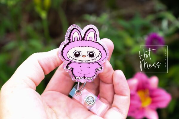 LBB Badge Reel, Creepy Doll Badge reel, RN ID Holder, Retractable Acrylic Badge Reel, Nurse Gift, Night Shift