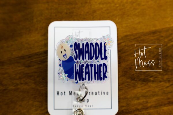 Swaddle Weather Badge Reel, Christmas Badge Reel, Funny Badge Reel, Retractable ID Holder, Interchangeable, L&D Nurse, NICU