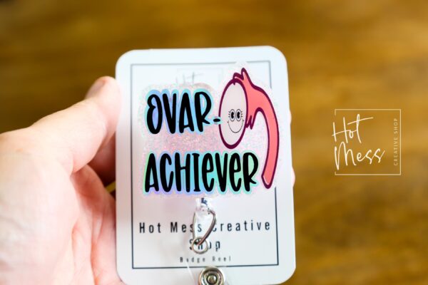 Ovar-Achiever Badge Reel, Retractable Badge Reel, Interchangeable Badge Reel, OBGYN Badge Reel