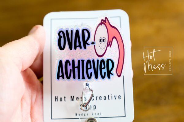 Ovar-Achiever Badge Reel, Retractable Badge Reel, Interchangeable Badge Reel, OBGYN Badge Reel