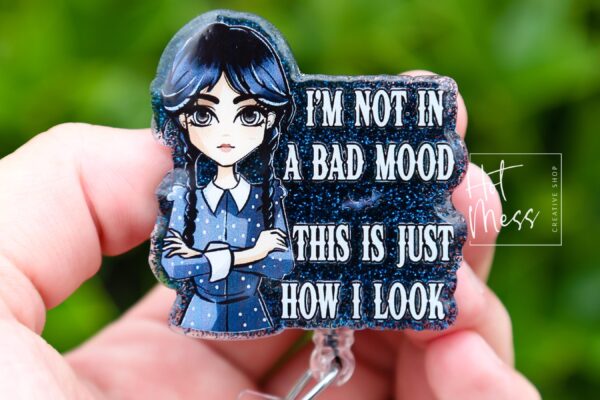 Wednesday Badge Reel, Retractable Badge Reel, Interchangeable Badge Reel, nevermore academy