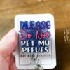 Please Do Not Pet My Peeves Funny Glitter Badge Reel, RN ID Holder, Retractable Acrylic Badge Reel, Paramedic gift, Office Worker