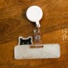 il_fullxfull.7239296742_9xrp Glitter Badge Topper, badge accessories. Nurse ID Accessory, Sneaky Cat, Badge Buddy topper