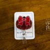 Seasonal Pumpkin Bow Badge Reel: Fall, Halloween, Thanksgiving Retractable ID Holder for Nurses & Teachers