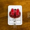 Seasonal Pumpkin Bow Badge Reel: Fall, Halloween, Thanksgiving Retractable ID Holder for Nurses & Teachers