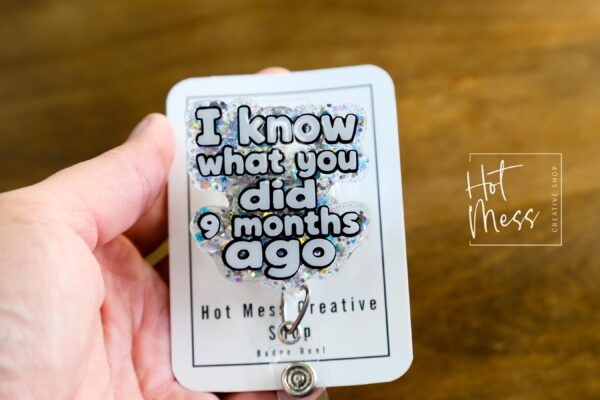 il_fullxfull.7246761501_jwgj Witty Labor & Delivery Nurse Badge Reel - Retractable, Interchangeable, Glitter Customizable ID Holder