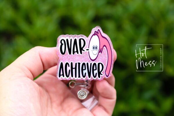 Ovar-Achiever Badge Reel, Retractable Badge Reel, Interchangeable Badge Reel, OBGYN Badge Reel
