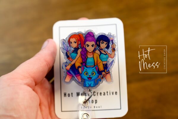 Demon Hunters Badge Reel: Retractable Anime ID Holder for Fans & Cosplay