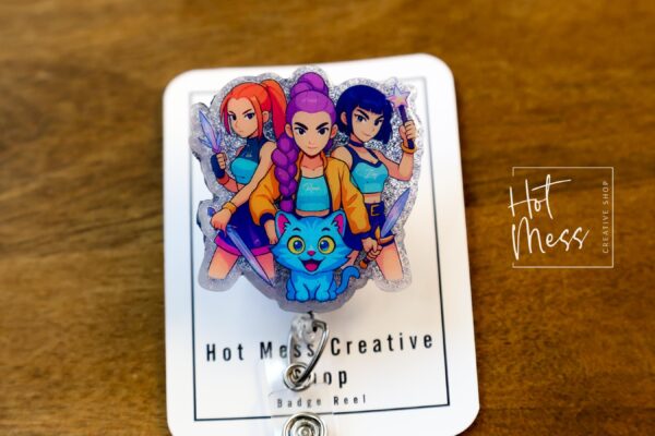 Demon Hunters Badge Reel: Retractable Anime ID Holder for Fans & Cosplay