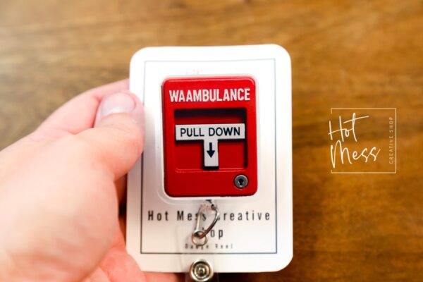 il_fullxfull.7300047704_iadp Waambulance Badge Reel: Funny Fire Alarm Retractable ID Holder for Nurses & EMTs