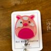 Pig Squish badge reel, Interchangeable Badge Reel, Teacher ID Holder, animal badge reel, Nurse Badge Holder, Stocking Stuffer