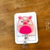 Pig Squish badge reel, Interchangeable Badge Reel, Teacher ID Holder, animal badge reel, Nurse Badge Holder, Stocking Stuffer