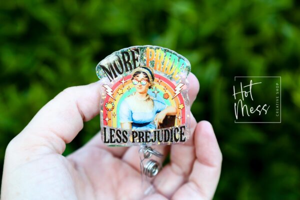 More pride Less prejudice  Badge Reel, Gay Pride Badge Reel, LGBT Pride Retractable Badge Reel, ID Holder
