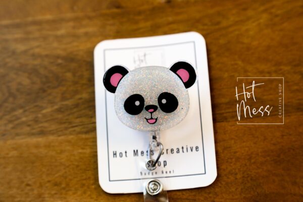 Panda Badge Reel, Daycare ID Holder, Interchangeable Badge Reel, Teacher Gift, Daycare Teacher, NICU Nurse, Stocking Stuffer