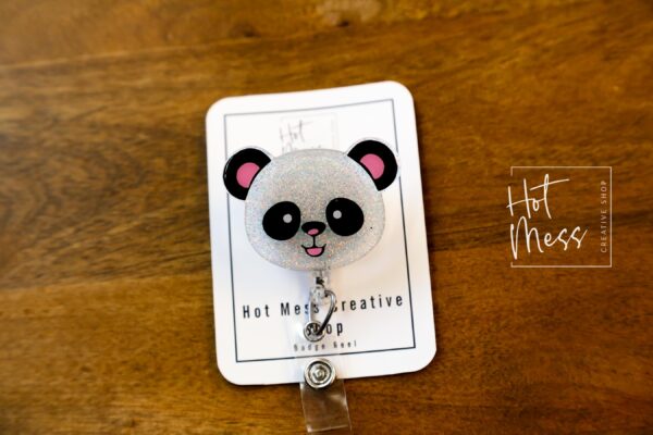 Panda Badge Reel, Daycare ID Holder, Interchangeable Badge Reel, Teacher Gift, Daycare Teacher, NICU Nurse, Stocking Stuffer