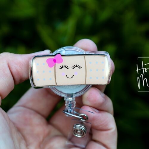 Band aid Badge Reel, Nurse ID Holder, School Nurse Pin, Stocking Stuffer Gift