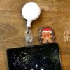 il_fullxfull.7300213406_ml10 Festive Gingerbread Man Glitter Badge Topper: Holiday Accessory for Nurse ID, Teacher Gift, Christmas Flair