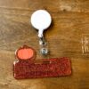 Pumpkin Glitter Badge Topper, badge accessories. Nurse ID Accessory, Badge Buddy topper