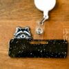 Raccoon Glitter Badge Topper, badge accessories. Nurse ID Accessory, Badge Buddy topper
