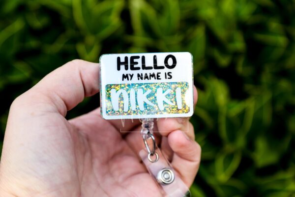 Hello my name is Badge Reel, ID Lanyard, Nurse Badge Reel, Teacher Badge Holder, Stocking Stuffer